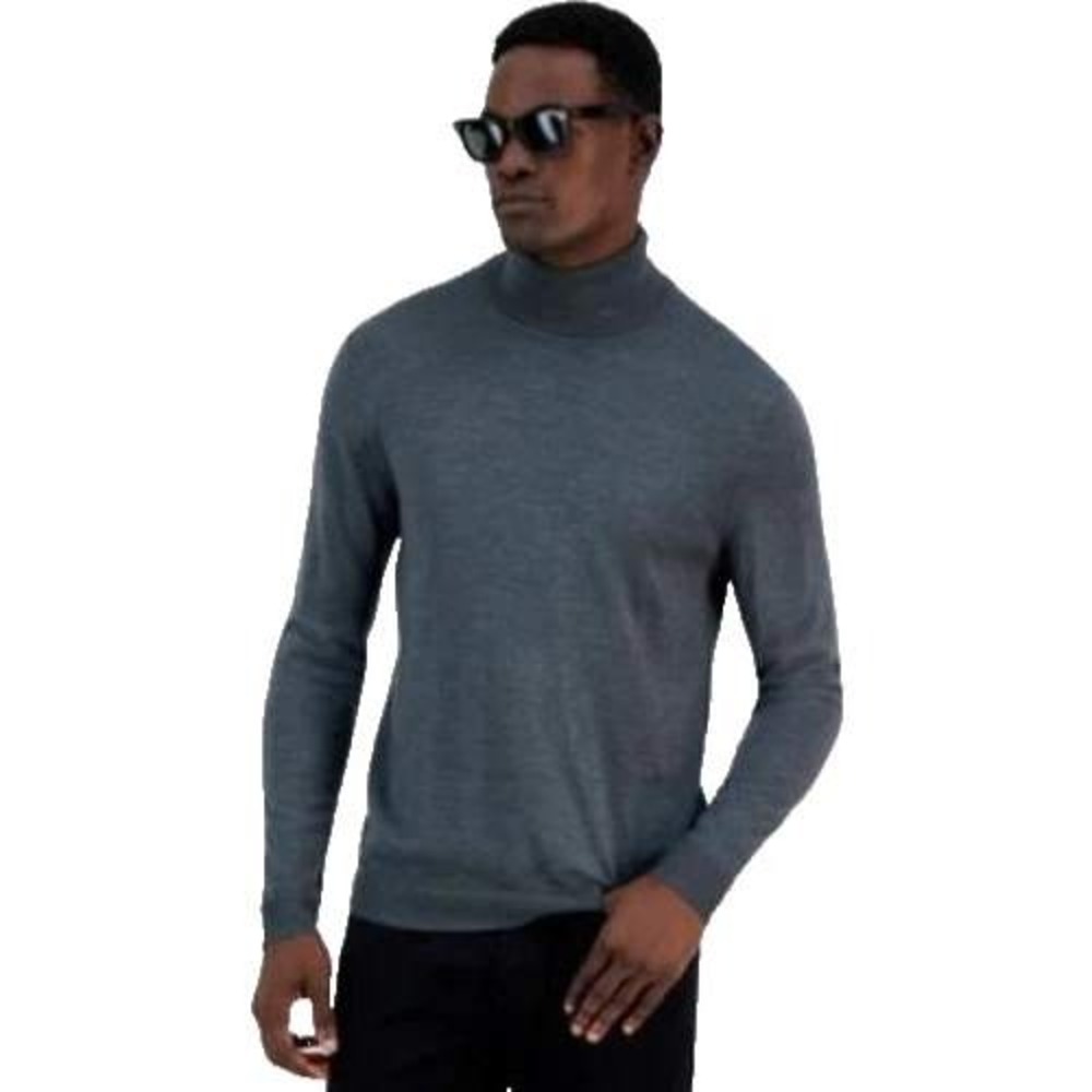 Alfani Mens Charcoal Gray Merino Wool Blend Turtleneck Sweater Big Tall XXL NEW